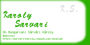 karoly sarvari business card
