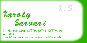 karoly sarvari business card
